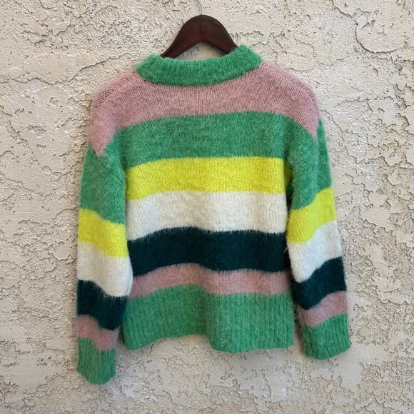 a new day Sweaters - A New Day Fuzzy Stripe Sweater Pastel Colorblock Size Small
